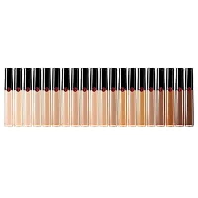 Giorgio Armani Power Fabric Liquid Concealer range in multiple shades with black caps on white background